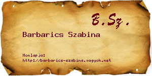 Barbarics Szabina névjegykártya