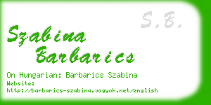 szabina barbarics business card